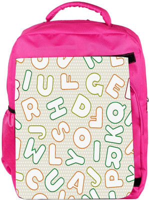 

Snoogg Eco Friendly Canvas White Alphabets Designer Backpack Rucksack School Travel Unisex Casual Canvas Bag Bookbag Satchel 5 L Backpack(Pink)