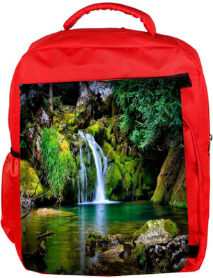 

Snoogg Eco Friendly Canvas Water Fall Designer Backpack Rucksack School Travel Unisex Casual Canvas Bag Bookbag Satchel 5 L Backpack(Red)