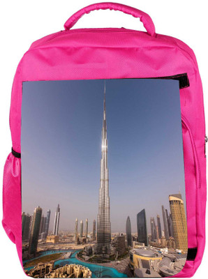 

Snoogg Eco Friendly Canvas Burj Khalifa Designer Backpack Rucksack School Travel Unisex Casual Canvas Bag Bookbag Satchel 5 L Backpack(Pink)