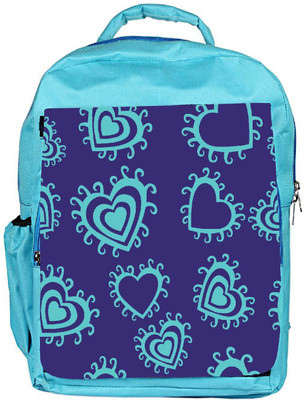 

Snoogg Eco Friendly Canvas Green Heart Blue Pattern Designer Backpack Rucksack School Travel Unisex Casual Canvas Bag Bookbag Satchel 5 L Backpack(Blue)