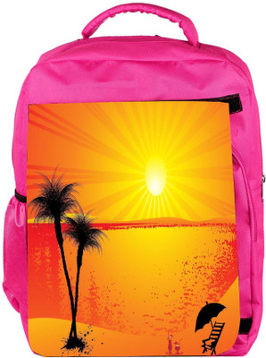 

Snoogg Eco Friendly Canvas Summer Background Backpack Rucksack School Travel Unisex Casual Canvas Bag Bookbag Satchel 5 L Backpack(Pink)