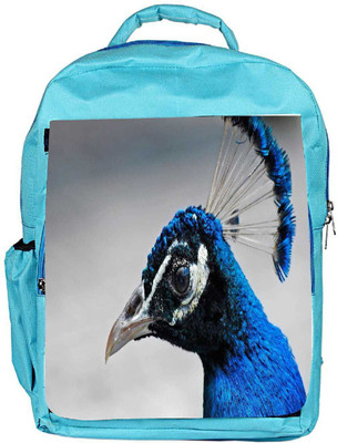 

Snoogg Eco Friendly Canvas Blue Peacock Designer Backpack Rucksack School Travel Unisex Casual Canvas Bag Bookbag Satchel 5 L Backpack(Blue)