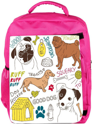 

Snoogg Eco Friendly Canvas I Love Dogs Vector Doodles Set Backpack Rucksack School Travel Unisex Casual Canvas Bag Bookbag Satchel 5 L Backpack(Pink)