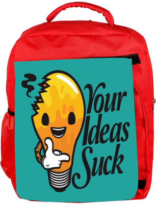 

Snoogg Eco Friendly Canvas Your Ideas Suck Funny Backpack Rucksack School Travel Unisex Casual Canvas Bag Bookbag Satchel 5 L Backpack(Red)