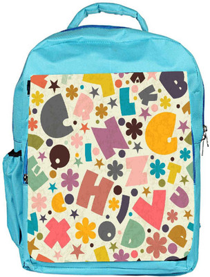 

Snoogg Eco Friendly Canvas Crazy Alphabets Designer Backpack Rucksack School Travel Unisex Casual Canvas Bag Bookbag Satchel 5 L Backpack(Blue)