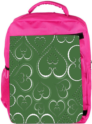 

Snoogg Eco Friendly Canvas White Hearts In Green Designer Backpack Rucksack School Travel Unisex Casual Canvas Bag Bookbag Satchel 5 L Backpack(Pink)