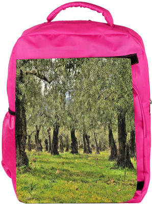 

Snoogg Eco Friendly Canvas Light Color Leaves Designer Backpack Rucksack School Travel Unisex Casual Canvas Bag Bookbag Satchel 5 L Backpack(Pink)