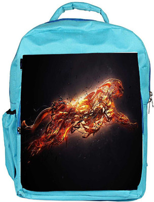 

Snoogg Eco Friendly Canvas Fury Leopard Designer Backpack Rucksack School Travel Unisex Casual Canvas Bag Bookbag Satchel 5 L Backpack(Blue)