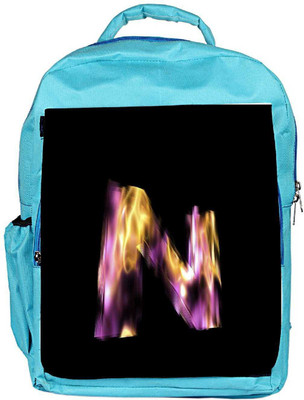 

Snoogg Eco Friendly Canvas Flaming 3D Letter Backpack Rucksack School Travel Unisex Casual Canvas Bag Bookbag Satchel 5 L Backpack(Blue)