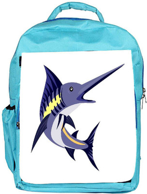 

Snoogg Eco Friendly Canvas Blue Marlin Fish Jumping Retro Backpack Rucksack School Travel Unisex Casual Canvas Bag Bookbag Satchel 5 L Backpack(Blue)