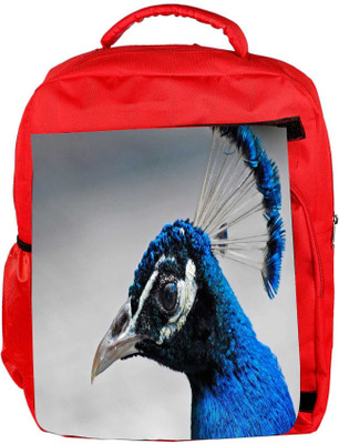 

Snoogg Eco Friendly Canvas Blue Peacock Designer Backpack Rucksack School Travel Unisex Casual Canvas Bag Bookbag Satchel 5 L Backpack(Red)