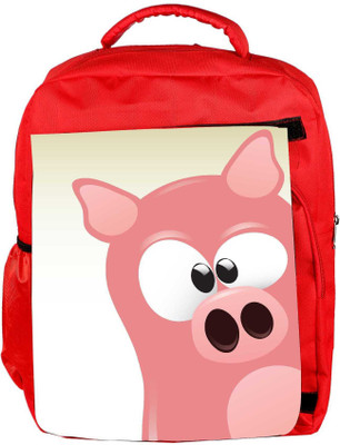 

Snoogg Eco Friendly Canvas Cute Pig Character Backpack Rucksack School Travel Unisex Casual Canvas Bag Bookbag Satchel 5 L Backpack(Red)
