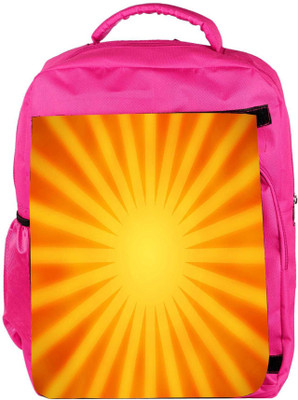 

Snoogg Eco Friendly Canvas Orange Rays Background Backpack Rucksack School Travel Unisex Casual Canvas Bag Bookbag Satchel 5 L Backpack(Pink)