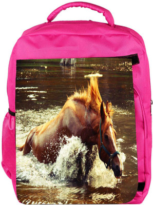 

Snoogg Eco Friendly Canvas Horse In Water Designer Backpack Rucksack School Travel Unisex Casual Canvas Bag Bookbag Satchel 5 L Backpack(Pink)