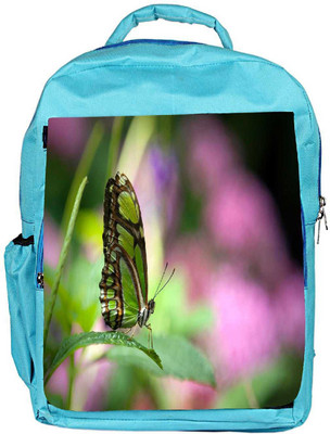 

Snoogg Eco Friendly Canvas Green Butterfly Designer Backpack Rucksack School Travel Unisex Casual Canvas Bag Bookbag Satchel 5 L Backpack(Blue)