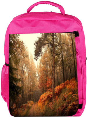 

Snoogg Eco Friendly Canvas Smokey Forest Designer Backpack Rucksack School Travel Unisex Casual Canvas Bag Bookbag Satchel 5 L Backpack(Pink)