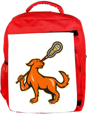 

Snoogg Eco Friendly Canvas Dog With Lacrosse Stick Side View Backpack Rucksack School Travel Unisex Casual Canvas Bag Bookbag Satchel 5 L Backpack(Red)