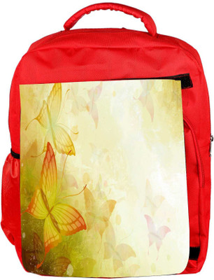 

Snoogg Eco Friendly Canvas Colorful Butterflies Designer Backpack Rucksack School Travel Unisex Casual Canvas Bag Bookbag Satchel 5 L Backpack(Red)