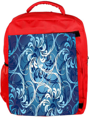 

Snoogg Eco Friendly Canvas Abstract Blue Pattern Designer Backpack Rucksack School Travel Unisex Casual Canvas Bag Bookbag Satchel 5 L Backpack(Red)