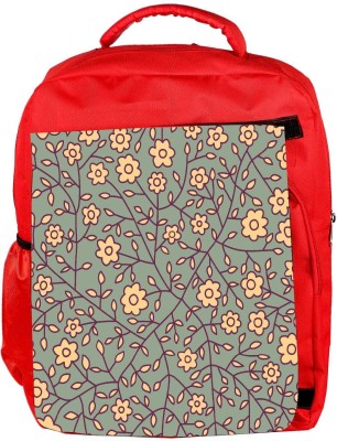 

Snoogg Eco Friendly Canvas Cream Flowers Designer Backpack Rucksack School Travel Unisex Casual Canvas Bag Bookbag Satchel 5 L Backpack(Red)