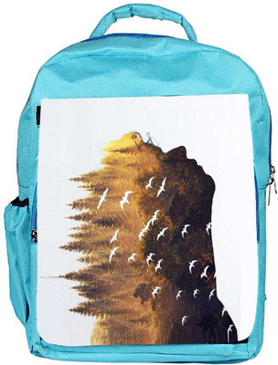 

Snoogg Eco Friendly Canvas Forest In A Silhouette 2631 Backpack Rucksack School Travel Unisex Casual Canvas Bag Bookbag Satchel 5 L Backpack(Blue)