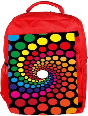 

Snoogg Eco Friendly Canvas Spiraling Circles 2791 Backpack Rucksack School Travel Unisex Casual Canvas Bag Bookbag Satchel 5 L Backpack(Red)