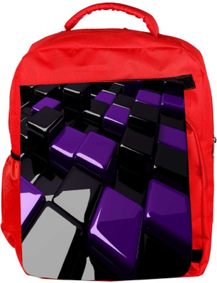 

Snoogg Eco Friendly Canvas Black And Purple Cube Designer Backpack Rucksack School Travel Unisex Casual Canvas Bag Bookbag Satchel 5 L Backpack(Red)