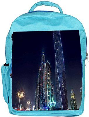 

Snoogg Eco Friendly Canvas Colorful Building Designer Backpack Rucksack School Travel Unisex Casual Canvas Bag Bookbag Satchel 5 L Backpack(Blue)