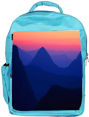 

Snoogg Eco Friendly Canvas Mountain Nite View Designer Backpack Rucksack School Travel Unisex Casual Canvas Bag Bookbag Satchel 5 L Backpack(Blue)