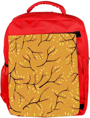 

Snoogg Eco Friendly Canvas A Seamless Pattern With Leaf Backpack Rucksack School Travel Unisex Casual Canvas Bag Bookbag Satchel 5 L Backpack(Red)