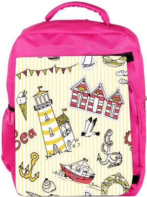 

Snoogg Eco Friendly Canvas Yellow Beach Side Designer Backpack Rucksack School Travel Unisex Casual Canvas Bag Bookbag Satchel 5 L Backpack(Pink)