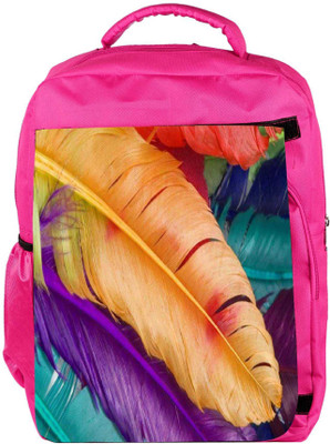 

Snoogg Eco Friendly Canvas Feathers Colourful Backpack Rucksack School Travel Unisex Casual Canvas Bag Bookbag Satchel 5 L Backpack(Pink)