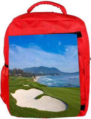 

Snoogg Eco Friendly Canvas Patches In Golf Park Designer Backpack Rucksack School Travel Unisex Casual Canvas Bag Bookbag Satchel 5 L Backpack(Red)