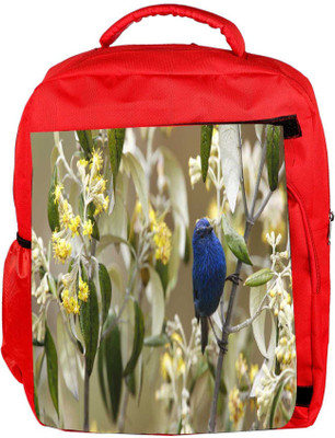 

Snoogg Eco Friendly Canvas Blue Sparrow Designer Backpack Rucksack School Travel Unisex Casual Canvas Bag Bookbag Satchel 5 L Backpack(Red)