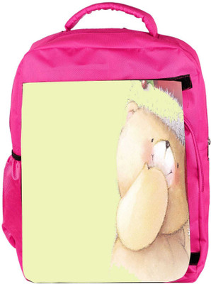 

Snoogg Eco Friendly Canvas Christmas Teddy Bear Designer Backpack Rucksack School Travel Unisex Casual Canvas Bag Bookbag Satchel 5 L Backpack(Pink)