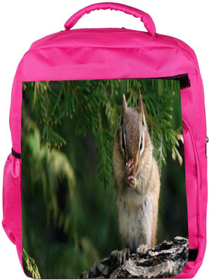 

Snoogg Eco Friendly Canvas Squarril Watching Designer Backpack Rucksack School Travel Unisex Casual Canvas Bag Bookbag Satchel 5 L Backpack(Pink)