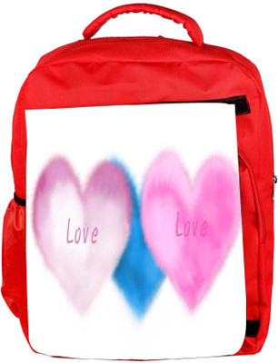 

Snoogg Eco Friendly Canvas Pink Love Designer Backpack Rucksack School Travel Unisex Casual Canvas Bag Bookbag Satchel 5 L Backpack(Red)