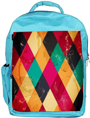 

Snoogg Eco Friendly Canvas Rhombbus Rainbows Backpack Rucksack School Travel Unisex Casual Canvas Bag Bookbag Satchel 5 L Backpack(Blue)