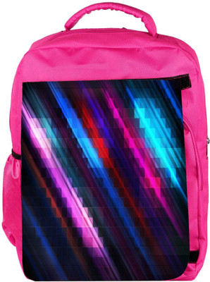 

Snoogg Eco Friendly Canvas Squares And Lines Designer Backpack Rucksack School Travel Unisex Casual Canvas Bag Bookbag Satchel 5 L Backpack(Pink)