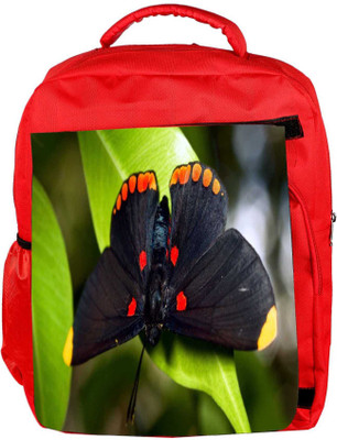 

Snoogg Eco Friendly Canvas Dark Black Butterfly Designer Backpack Rucksack School Travel Unisex Casual Canvas Bag Bookbag Satchel 5 L Backpack(Red)