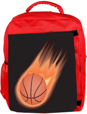 

Snoogg Eco Friendly Canvas Basketball Fire Backpack Rucksack School Travel Unisex Casual Canvas Bag Bookbag Satchel 5 L Backpack(Red)