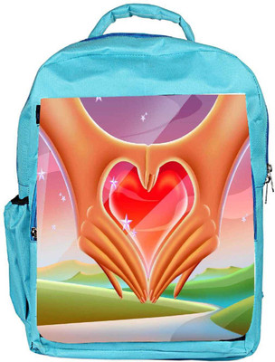 

Snoogg Eco Friendly Canvas Hands Forming A Heart 2640 Backpack Rucksack School Travel Unisex Casual Canvas Bag Bookbag Satchel 5 L Backpack(Blue)