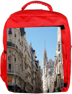 

Snoogg Eco Friendly Canvas White Buildings Designer Backpack Rucksack School Travel Unisex Casual Canvas Bag Bookbag Satchel 5 L Backpack(Red)