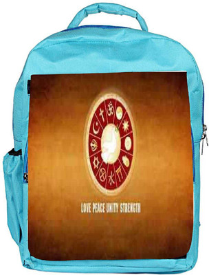 

Snoogg Eco Friendly Canvas Love Peace Unity Strength Designer Backpack Rucksack School Travel Unisex Casual Canvas Bag Bookbag Satchel 5 L Backpack(Blue)