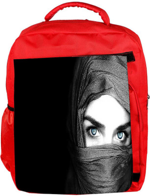 

Snoogg Eco Friendly Canvas Girl Covering Her Face Designer Backpack Rucksack School Travel Unisex Casual Canvas Bag Bookbag Satchel 5 L Backpack(Red)