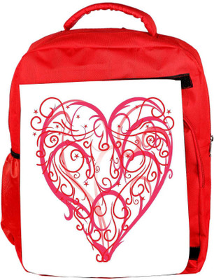 

Snoogg Eco Friendly Canvas Abstract Heart Vector Backpack Rucksack School Travel Unisex Casual Canvas Bag Bookbag Satchel 5 L Backpack(Red)