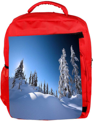 

Snoogg Eco Friendly Canvas Snow On Trees Designer Backpack Rucksack School Travel Unisex Casual Canvas Bag Bookbag Satchel 5 L Backpack(Red)