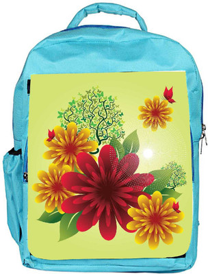 

Snoogg Eco Friendly Canvas Spring Flowers Backpack Rucksack School Travel Unisex Casual Canvas Bag Bookbag Satchel 5 L Backpack(Blue)