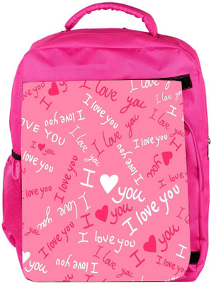 

Snoogg Eco Friendly Canvas I Love You Pink Pattern 1 Designer Backpack Rucksack School Travel Unisex Casual Canvas Bag Bookbag Satchel 5 L Backpack(Pink)