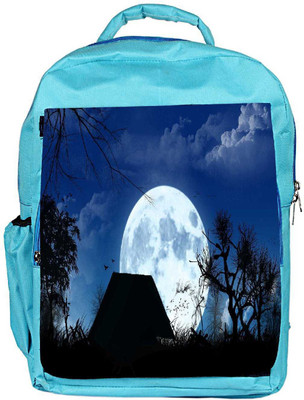 

Snoogg Eco Friendly Canvas White Moon Designer Backpack Rucksack School Travel Unisex Casual Canvas Bag Bookbag Satchel 5 L Backpack(Blue)